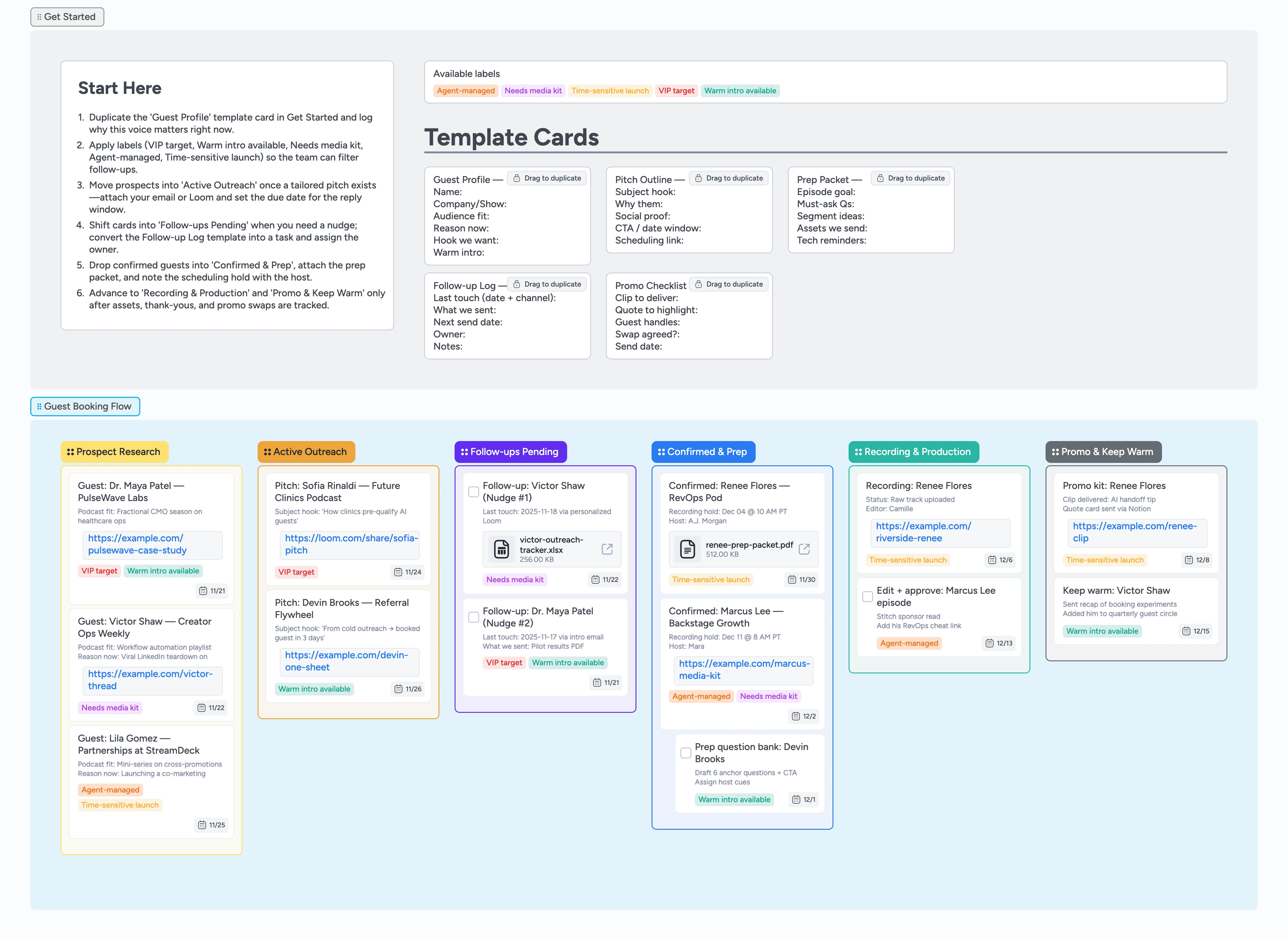 Podcast Guest Booking Pipeline Template