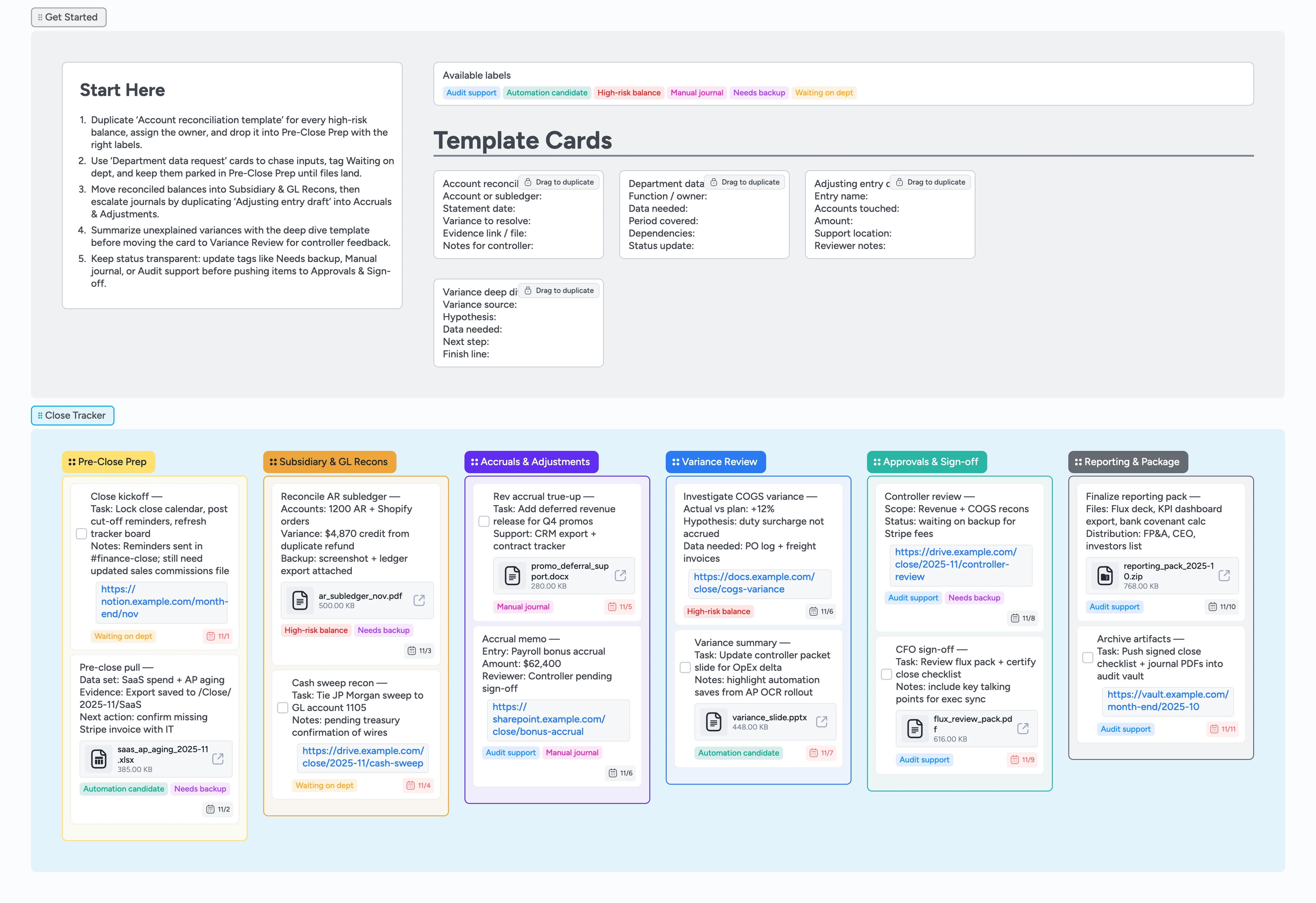 Month-End Close Pipeline Template