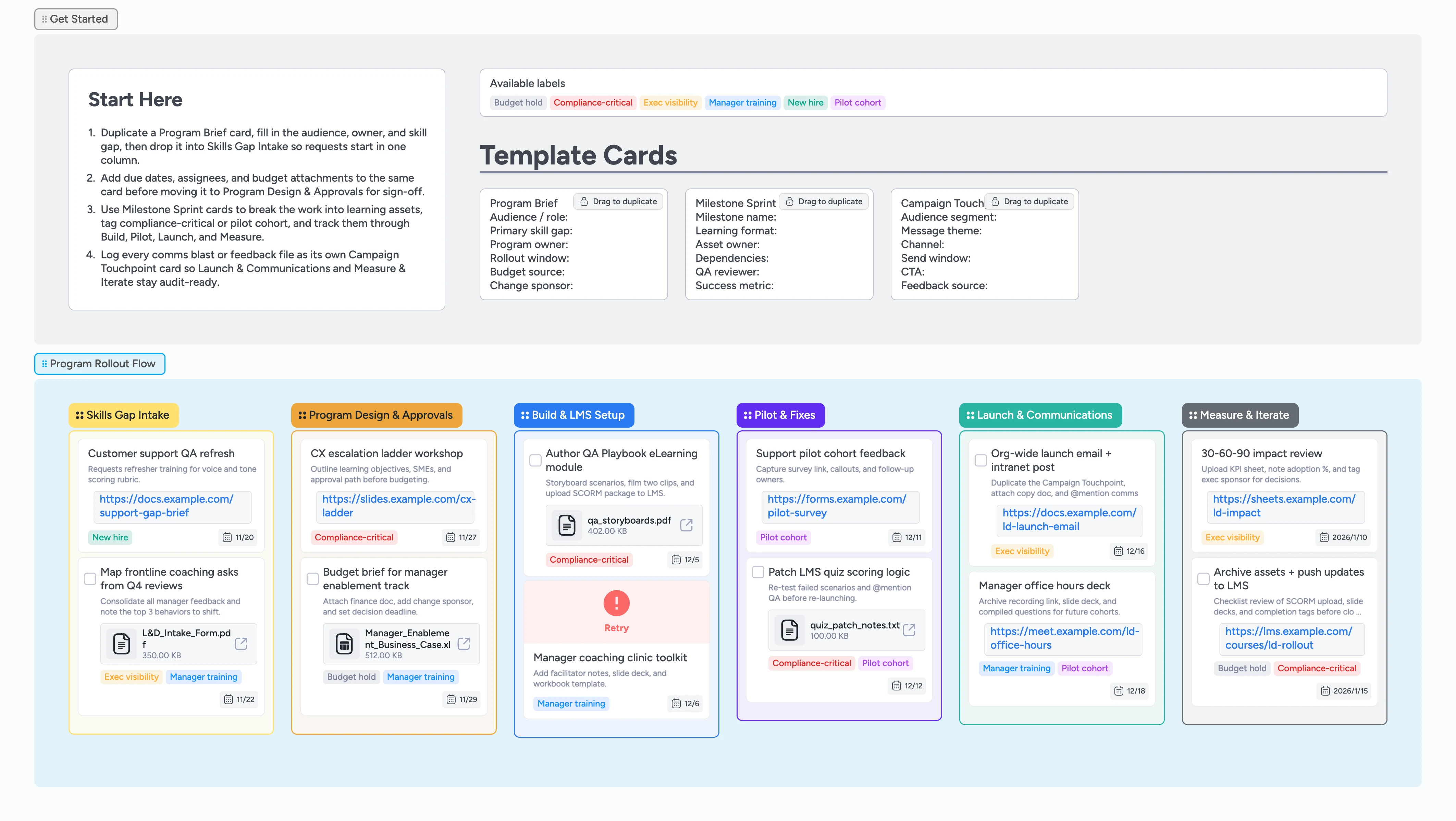 L&D Program Rollout Template