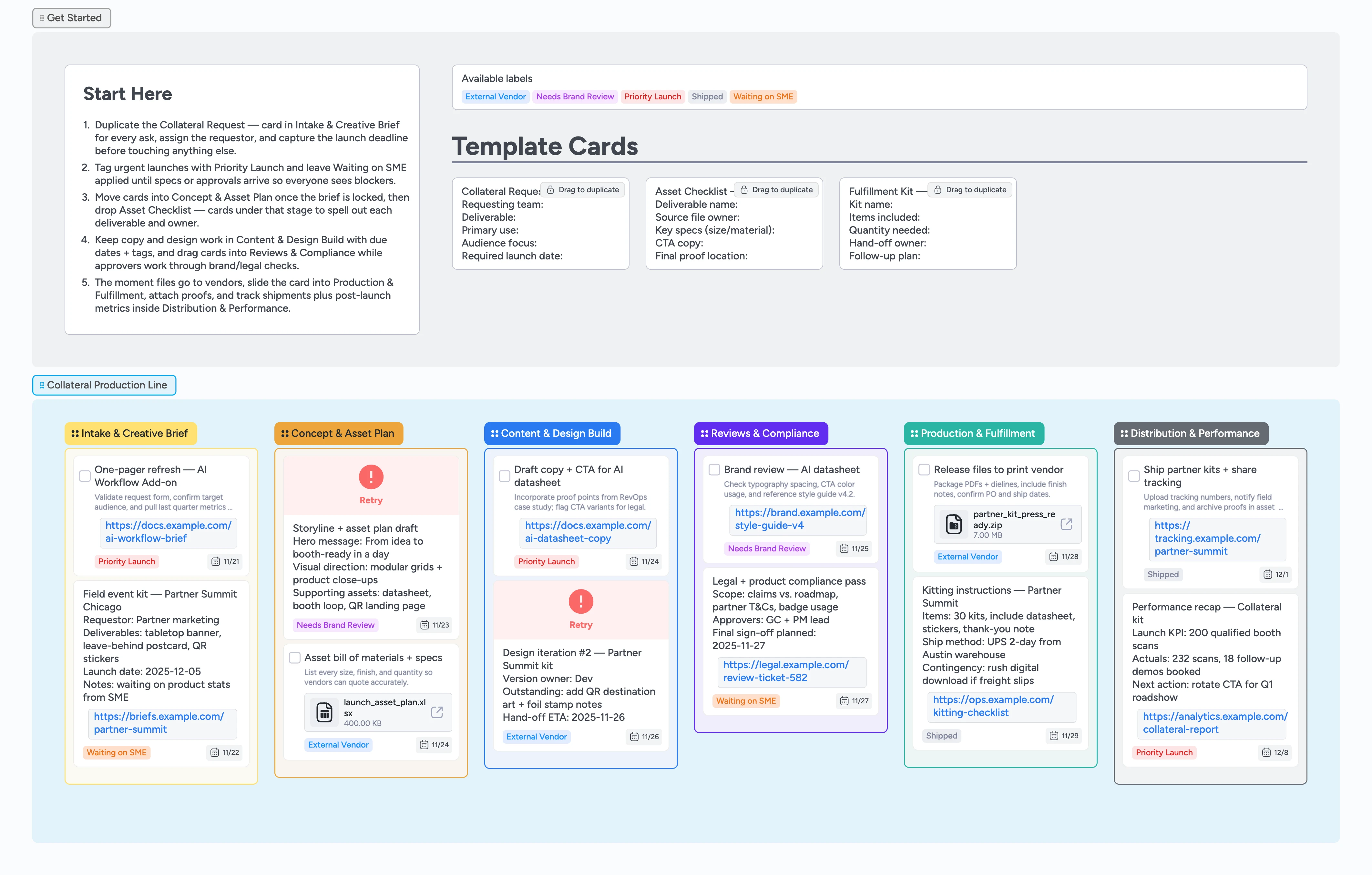 Marketing Collateral Production Pipeline Template