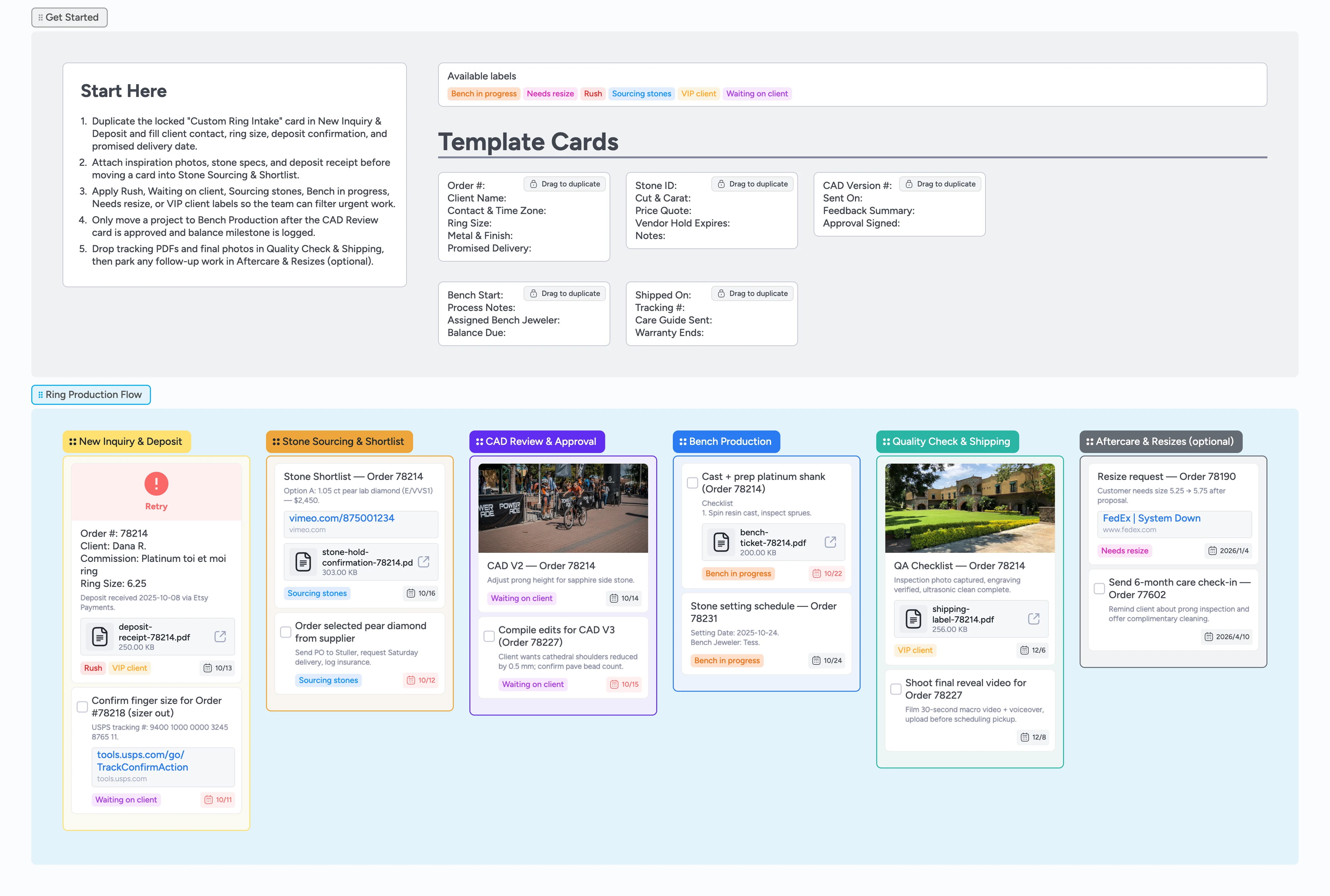 Etsy Rings Made-To-Order Production Pipeline Template