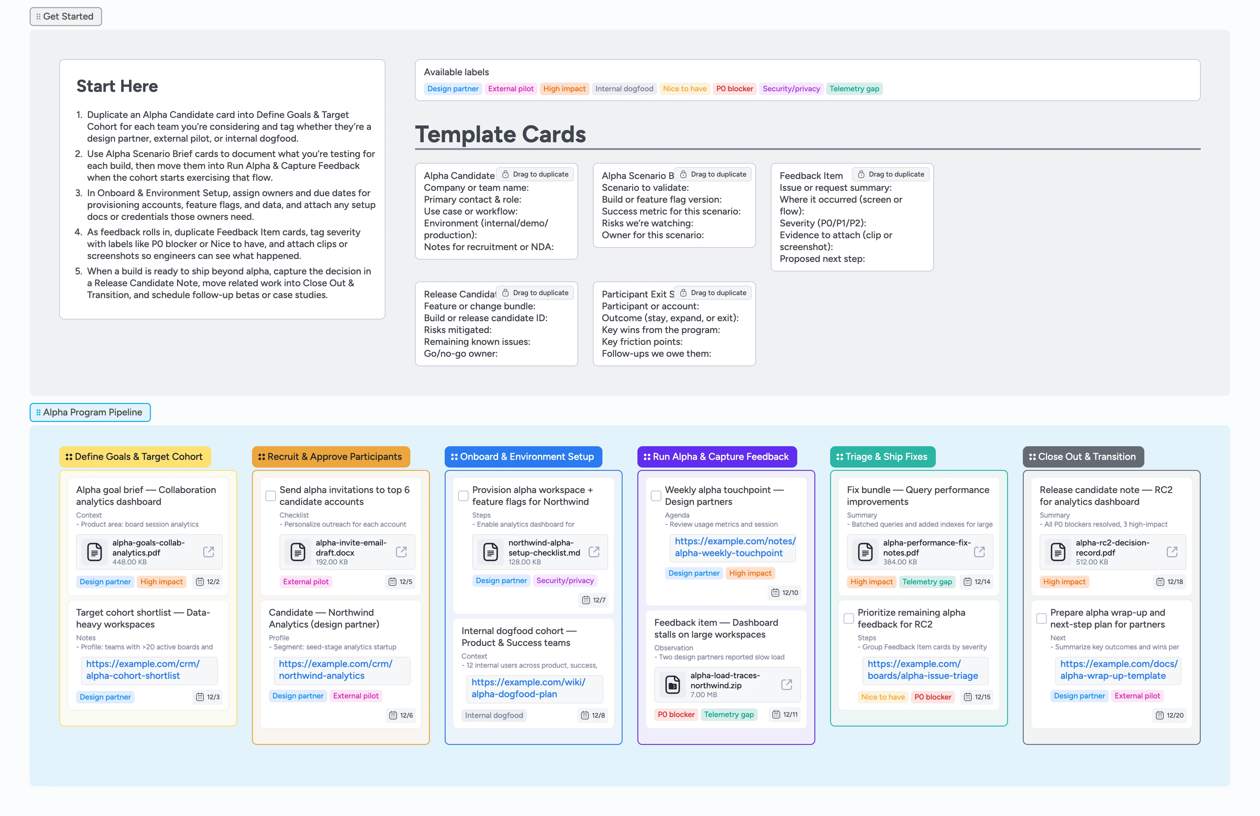Alpha Program Pipeline Template